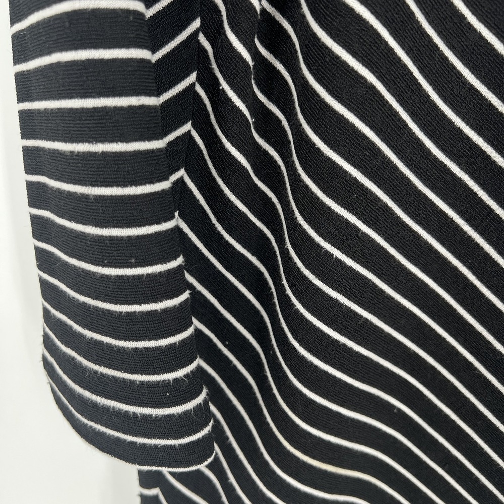 Caroline Rose Top Womens Large Black White Stripe Classic 3/4 Sleeve Stretch - Picture 4 of 7